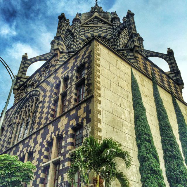 Black and white building in Medellin