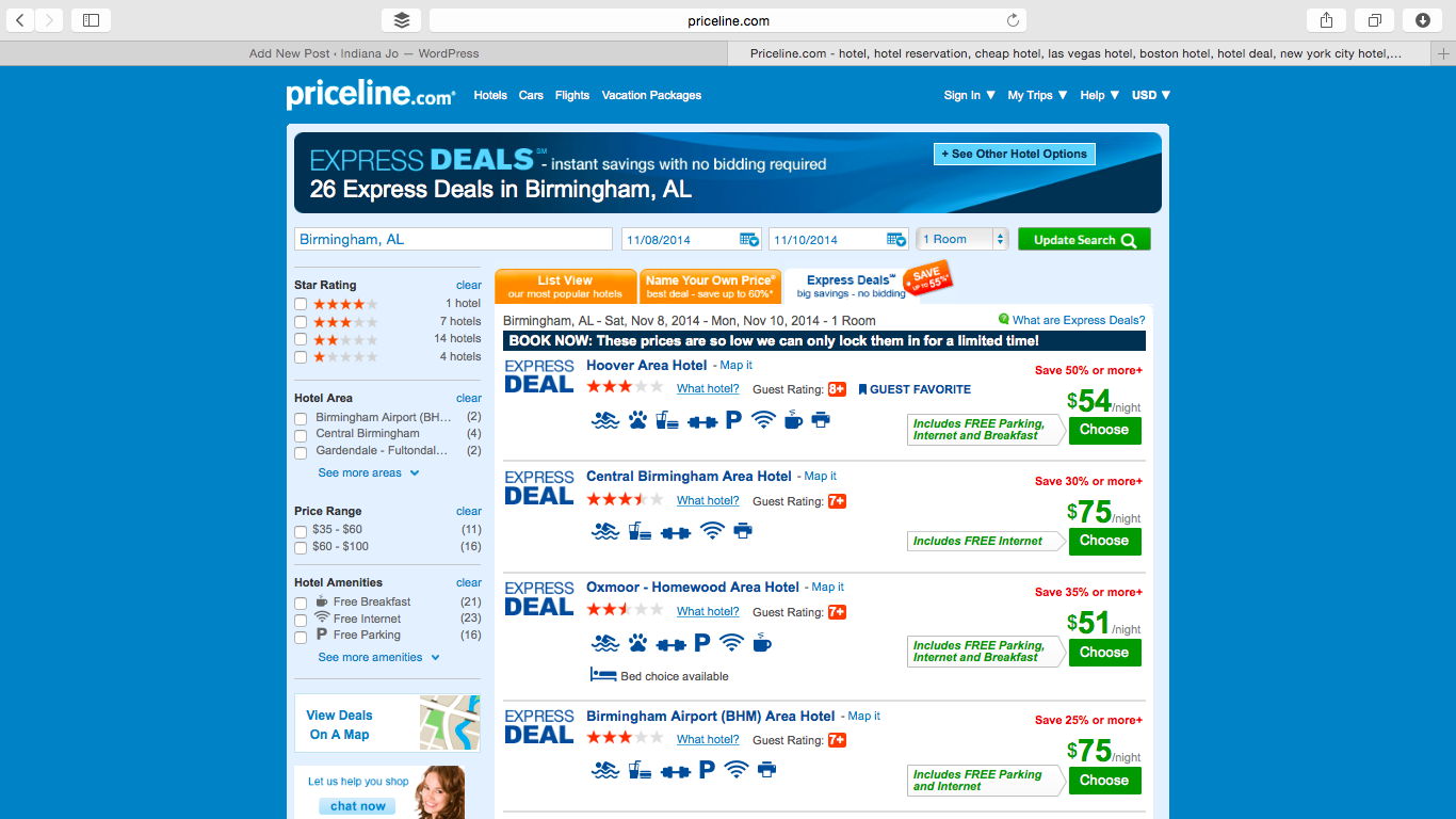 Priceline shop express deals