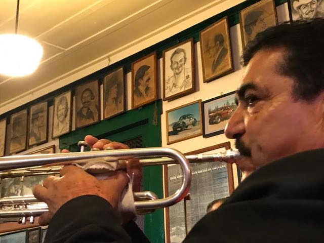 Mariarchi trumpet player in Ensenada